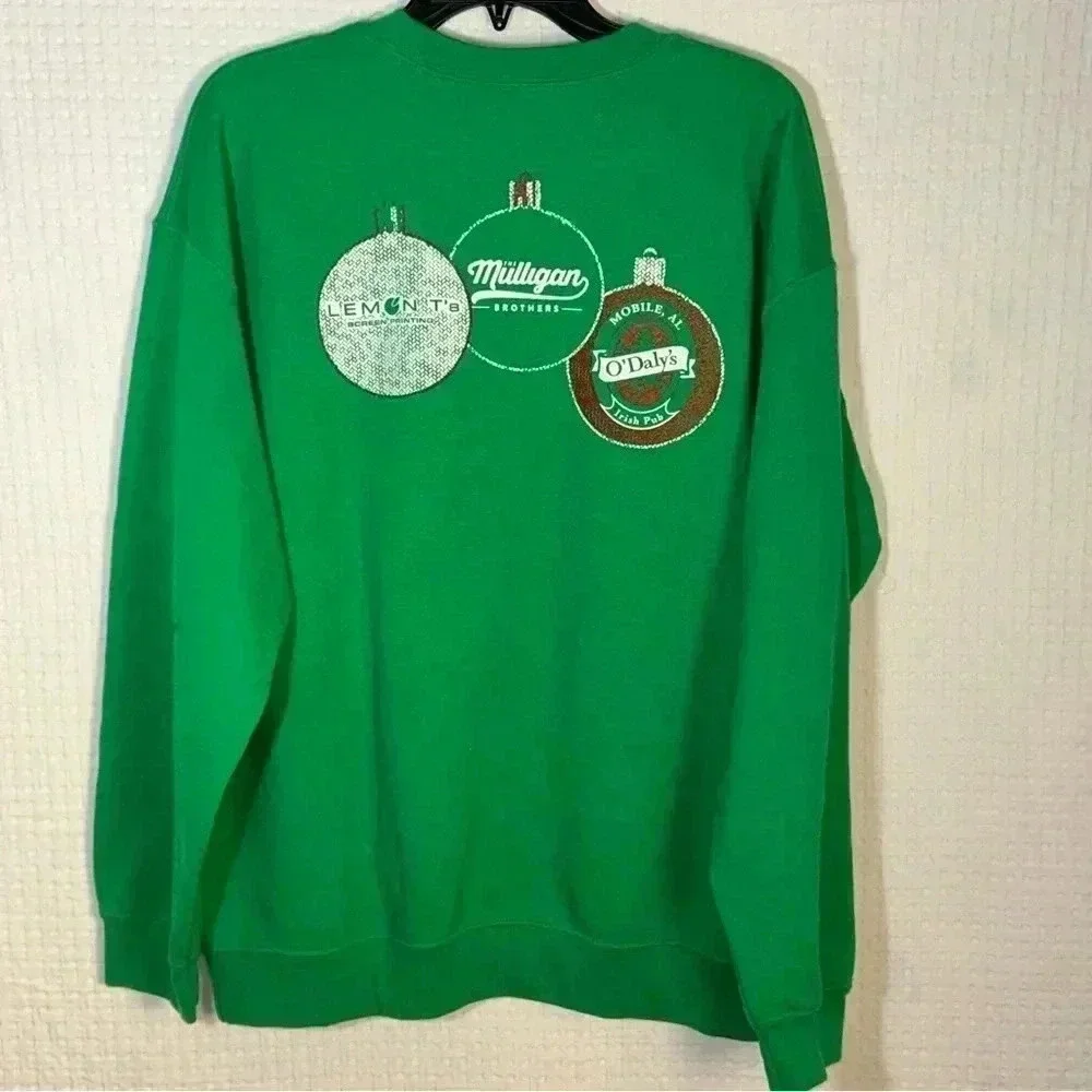 Gildan Mens Size Large Irish Pub Mully Mulligans Alabama Christmas Sweatshirt